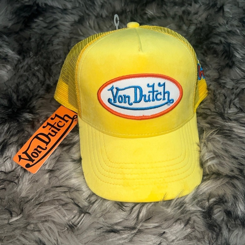 Yellow Von Dutch Trucker Hat